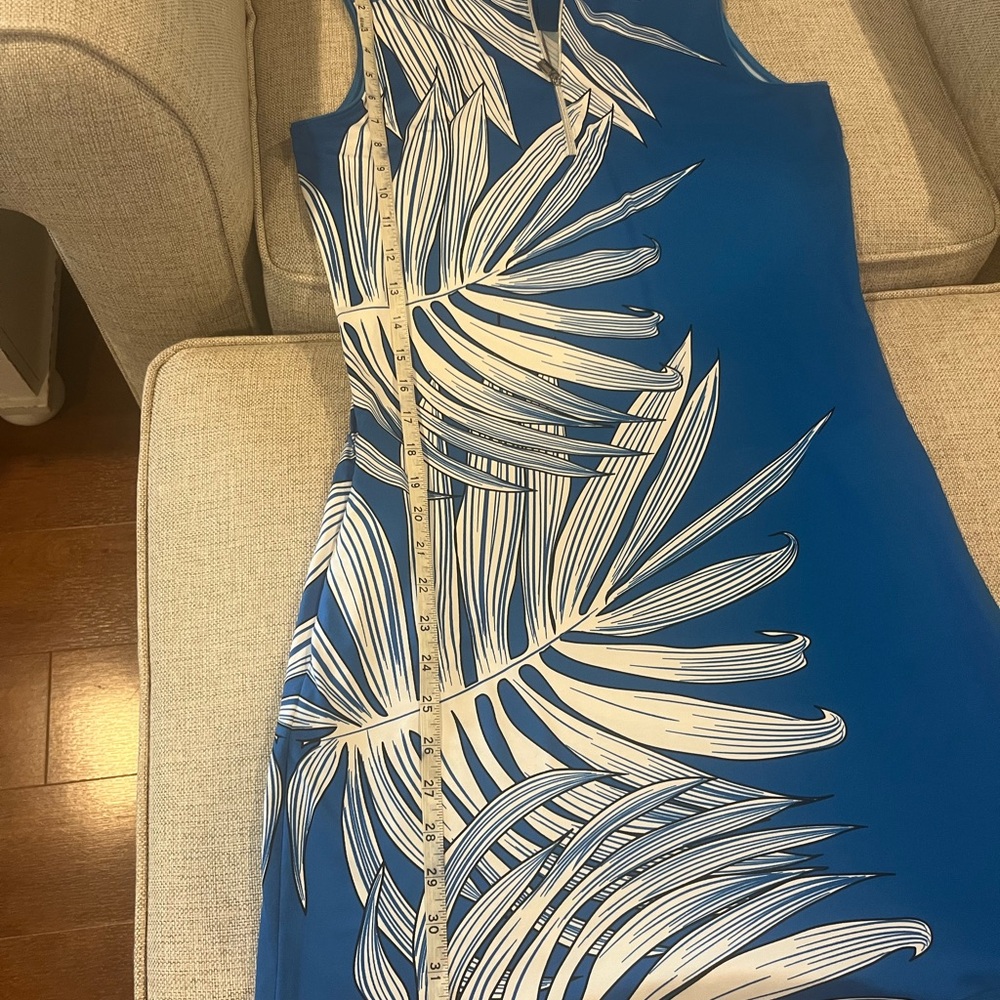 Tail Blue and White Sheath dress